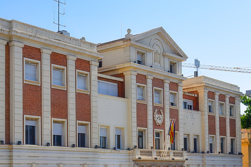 The facade of a government building in Valencia, Spain