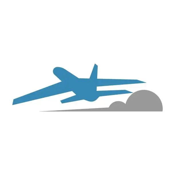 Vector illustration of Plane icon logo design template vector