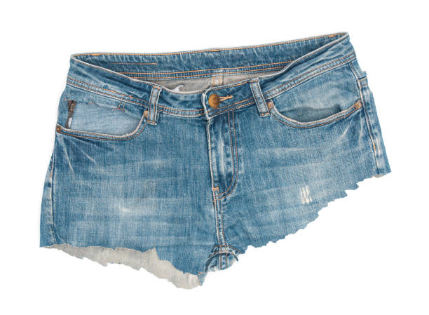 istock Grunge, jeans shorts isolated on white background 1444971276