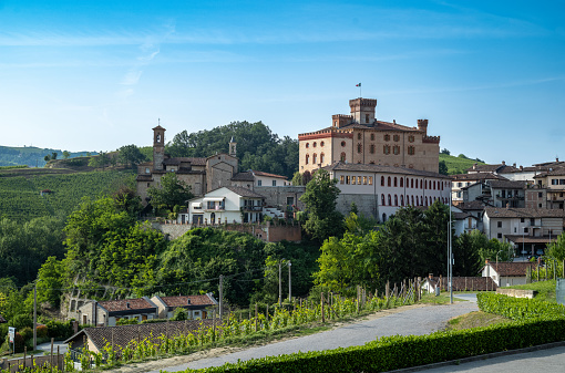 Barolo village in the Piedmont region of Italy, famous for its rich red wine.