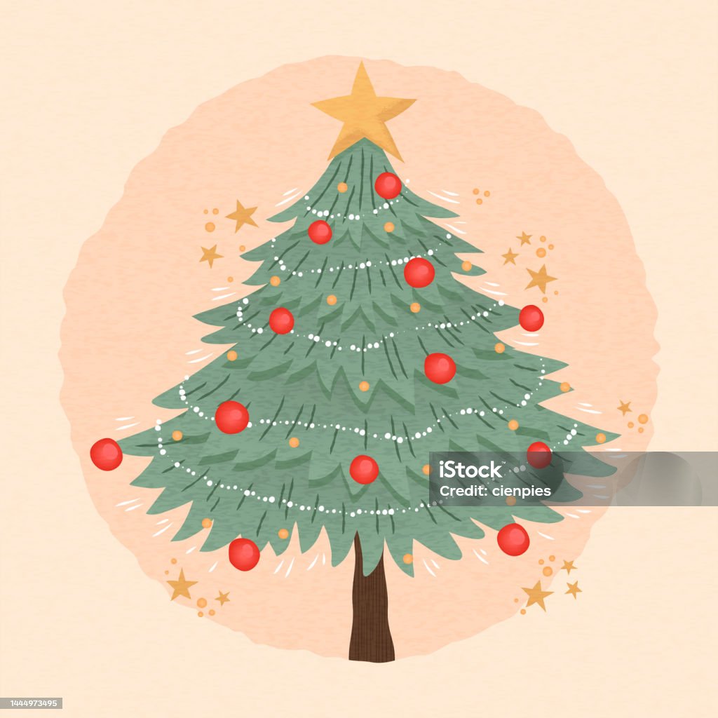 Ilustración de Navidad Decoración De Pinos Dibujos Animados Aislados y más  Vectores Libres de Derechos de Acontecimiento - iStock