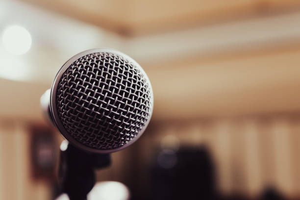 istock Voice speech sound singing live music concept microphone equipment 1444975236