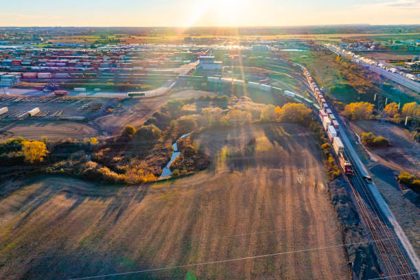 istock Canadian Pacific CPRailway Vaughan Intermodal Terminal in Kleinburg, Canada 1444976044