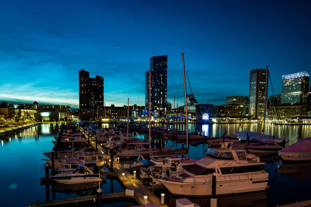 istock The Inner Harbor of Baltimore at night 1444976112