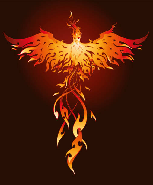 Fiery Phoenix Bird Ideal For Tattoo Logo And Printing Stock Illustration -  Download Image Now - iStock