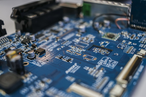 Component boards, capacitors, resistors, tracks, diodes and electronic circuitry