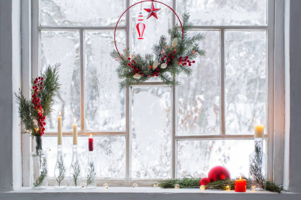 istock christmas decor on background old wooden  window 1444985736