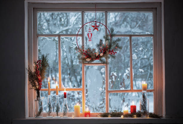 istock christmas decor on background old wooden  window 1444985740