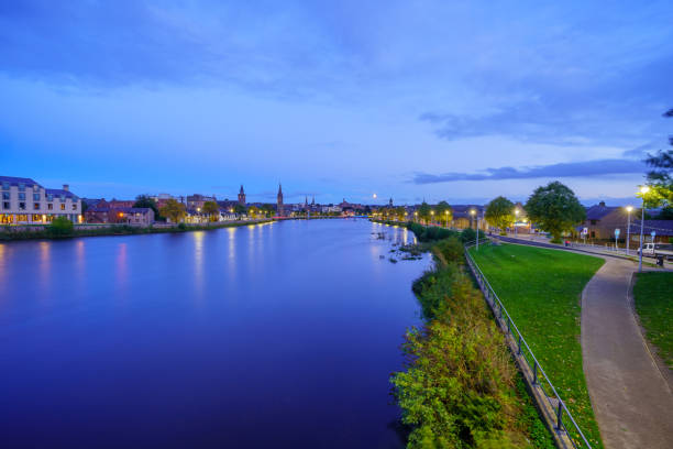 istock Evening view of the River Ness and Inverness skyline 1444992014
