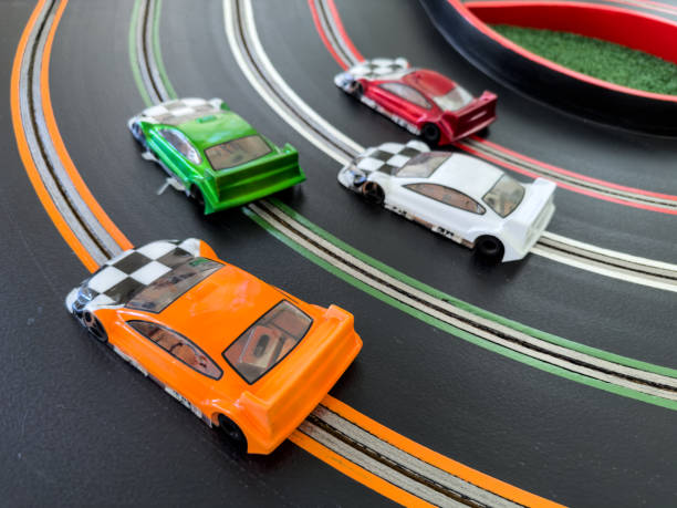 istock Slot car model racing 1444993864