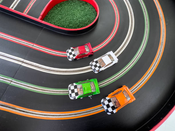 istock Slot car model racing 1444993872