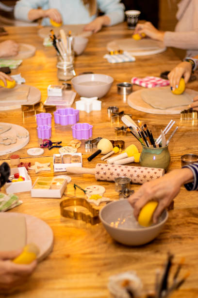 istock Tools and utensils for making Christmas ornaments. 1444995266