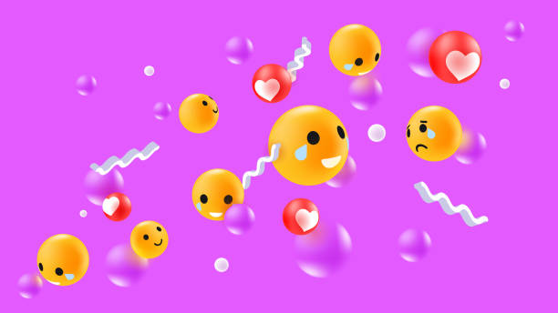 istock Emoji Conceptual Art Illustration. Emoticon Reactions on Pink Background 1445002286