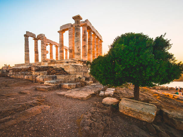 istock Temple of Poseidon at Dusk 1445002329
