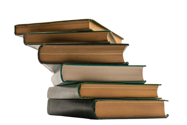 istock Old books isolated on white background. 1445006803