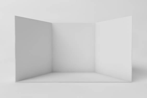 corner room interior cross section. 3d blank  white empty geometric shape - empty room 個照片及圖片檔