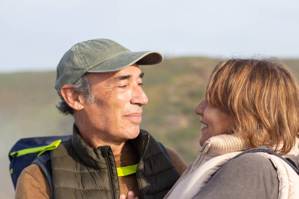 istock Portrait of loving elderly hikers 1445010067