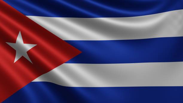 Render of the Cuba flag flutters in the wind close-up, the national flag of Cuba flutters in 4k resolution, close-up, colors: RGB. Render of the Cuba flag flutters in the wind close-up, the national flag of Cuba flutters in 4k resolution, close-up, colors: RGB. High quality 3d illustration baracoa stock pictures, royalty-free photos & images