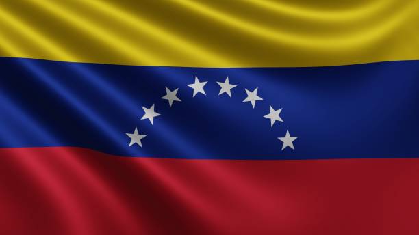 render de la bandera de venezuela ondea en el primer plano del viento, la bandera nacional de venezuela ondea en resolución 4k, primer plano, colores: rgb. - ciudad bolivar fotografías e imágenes de stock