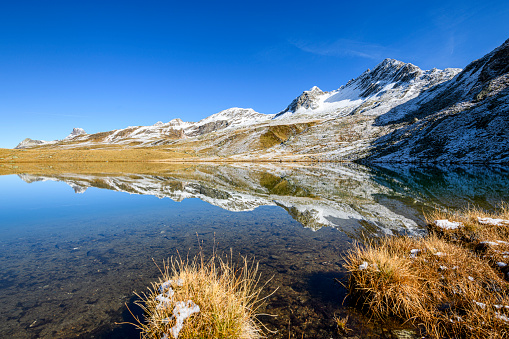 Lago Nero (Black Lake) nestled in the mountains surrounding Livigno (5 shots stitched)