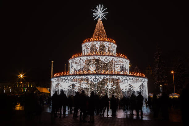 Christmas tree of Vilnius, 2022 stock photo