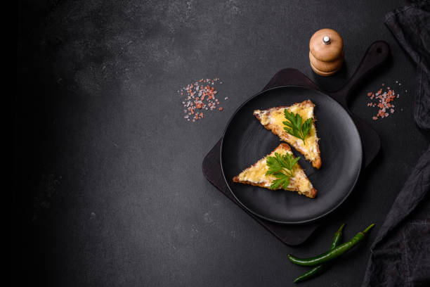 istock Tasty sandwich with crunchy toast with egg and cheese 1445020485