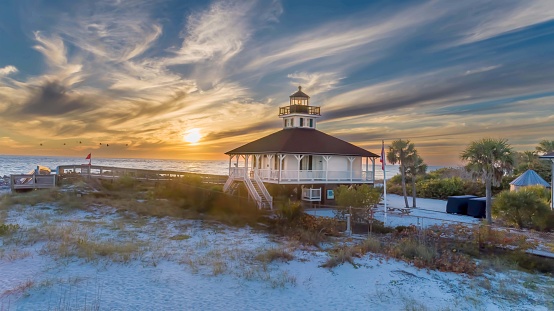 Gasparilla Island. Boca Grande lighthouse, Florida.  Located at the Boca Grande pass which leads into Charlotte Harbor.
