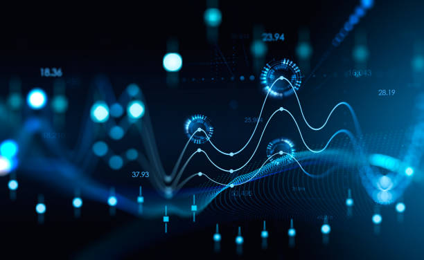 istock Graph stock market with candlesticks and rising lines 1445022594