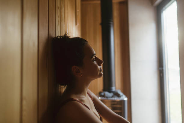 istock Relaxing in the sauna 1445025258