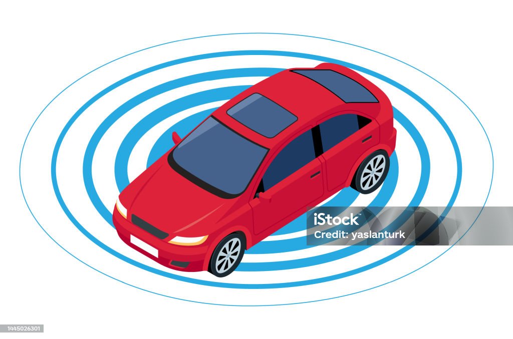 Auto Wave Animation Autonomous Car With Waves Stock Illustration - Download Image Now ...