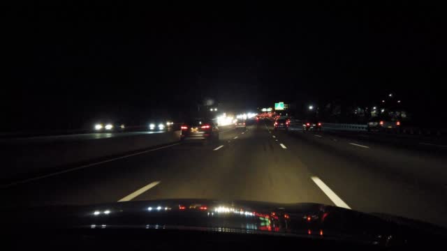 Nighttime Drive on Interstate