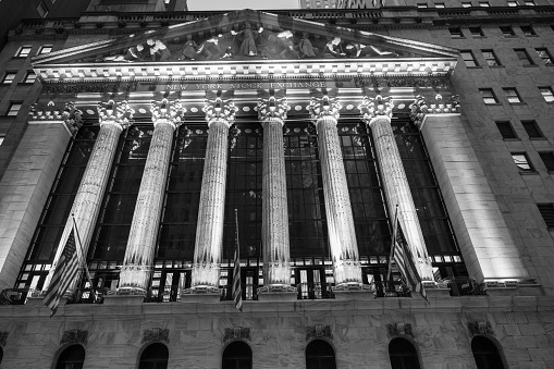 New York City, NY - November 22 2022: Front of New York Stock Exchange