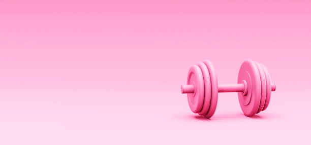 istock Pink weight dumbbell for training 1445035658