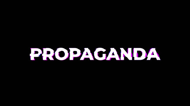 Propaganda. Glitch Text Animation Effect on Old Interference Screen. 4K Video
