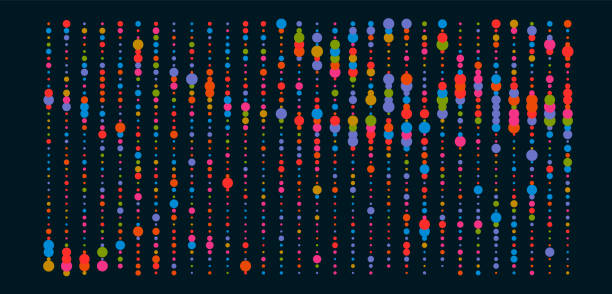 duża wizualizacja danych genomicznych. ilustracja wektorowa agct - agct stock illustrations