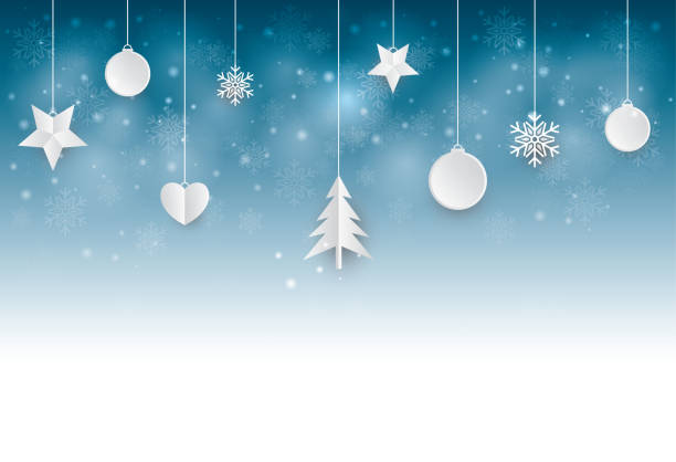 istock Merry Christmas landscape and Happy New Year greeting card design. 1445050559