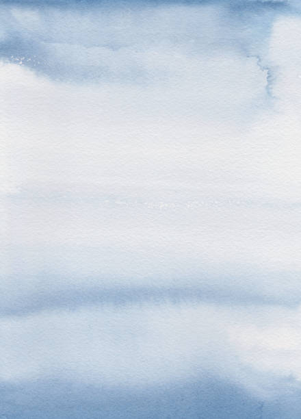 istock Indigo blue abstract watercolor painting on white paper texture background for book covers, invitation cards and more 1445055205