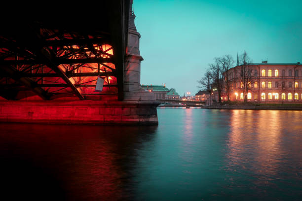 istock View of bridge over river at night 1445055403