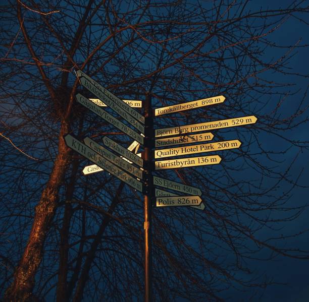 istock Low angle view of signs with street names 1445059845