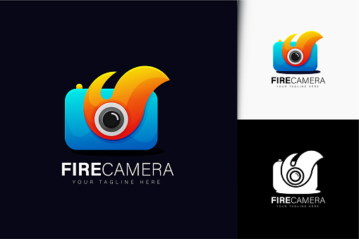 Fire Camera Design Fire Camera Design With Gradient Vector Illustration Stock Illustration ...