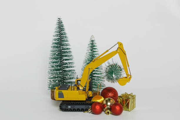 istock Christmas ornament with Excavator model. 1445069197