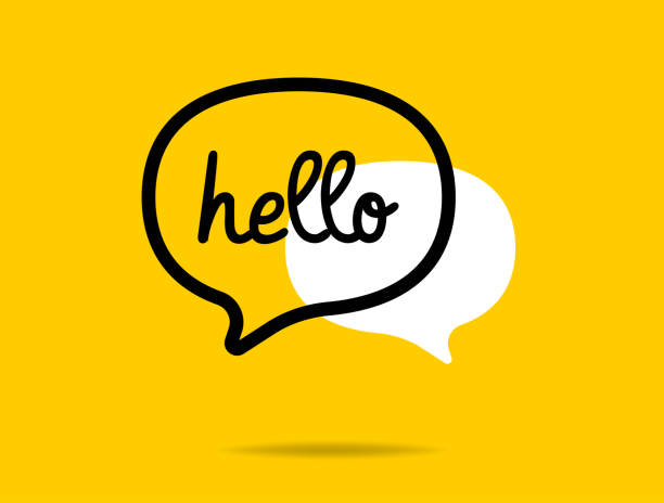 stockillustraties, clipart, cartoons en iconen met speech bubbles hello text - begroeten