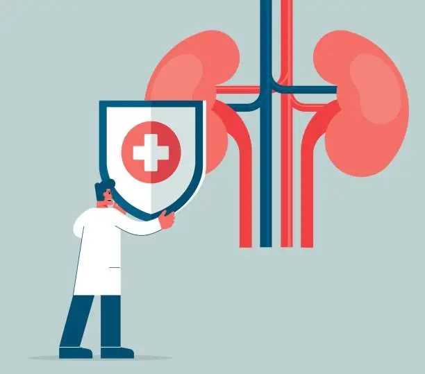 Vector illustration of Kidney organ protection