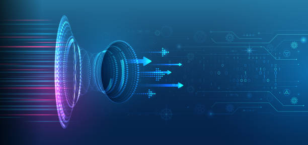 istock 5G high-speed information transmission technology. The global wireless standard concept. Hi-tech communication illustration on a blue background. 1445074048