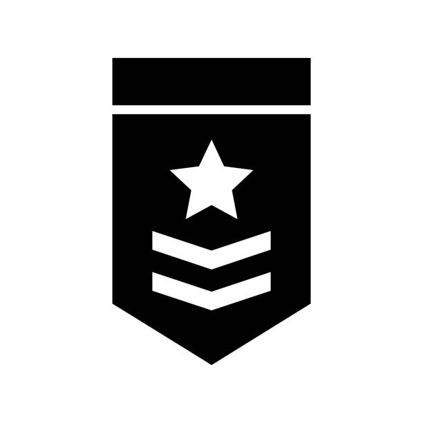 Military rank icon symbol design templates Military rank icon symbol design templates isolated on white background gi icon stock illustrations