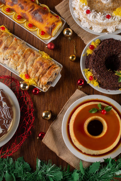 istock Assorted desserts and sweets for the Christmas party. Christmas dinner table 1445077044