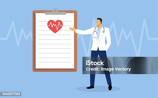 istock Doctor male making a presentation 1445077103