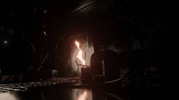 istock Laboratory interior with lighting scene in dark scene 1445080825