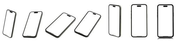 istock Mockup of smart phone  pro max set Transparent - Clipping Path isolated 1445081713