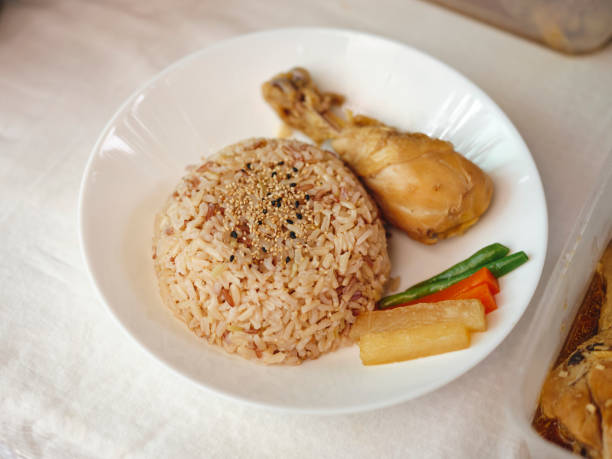 istock Steamed Fried Chicken or Hainanese Chicken Rice. 1445089209